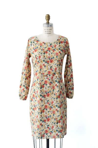 ROSIE IN ORANGE ON TAUPE FLORAL