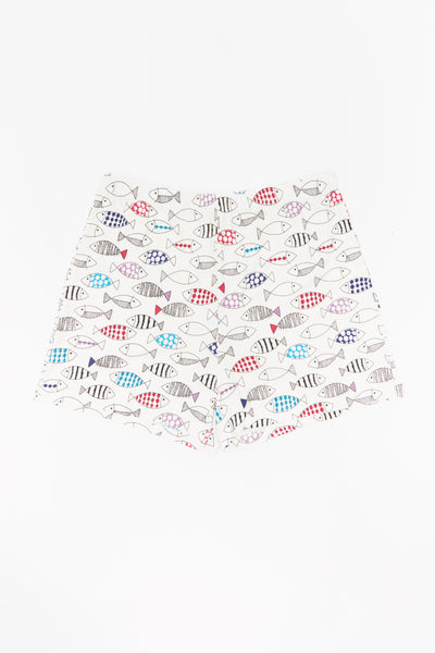 LUNA SLEEP SHORT IN FISH PRINT