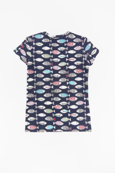 SUNNY SLEEP TEE IN FISH PRINT